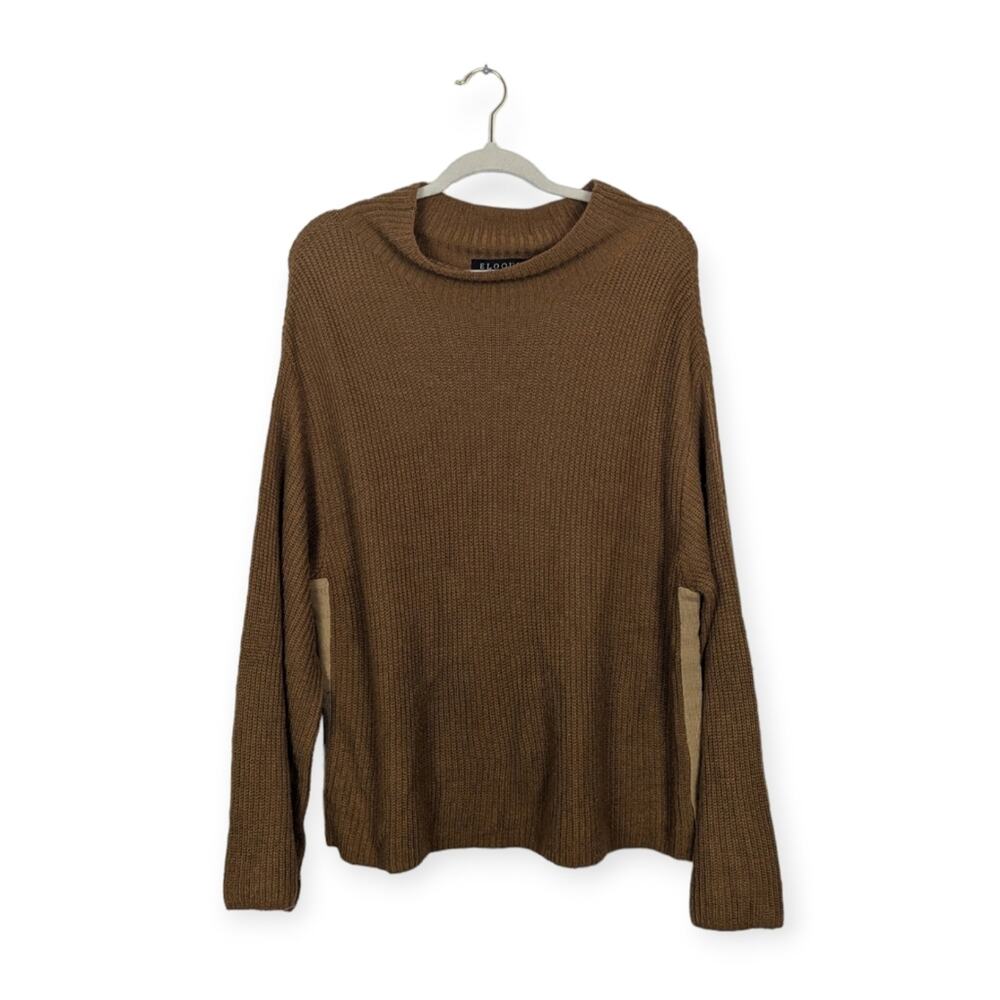 Eloquii Brown Knitted Long Sleeve Sweater
